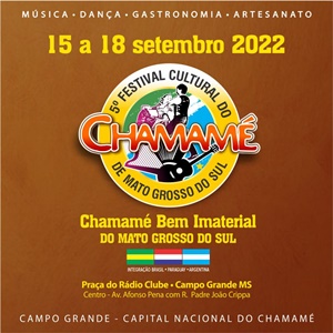 Flyer do 5º Festival Cultural do Chamamé de Mato Grosso do Sul