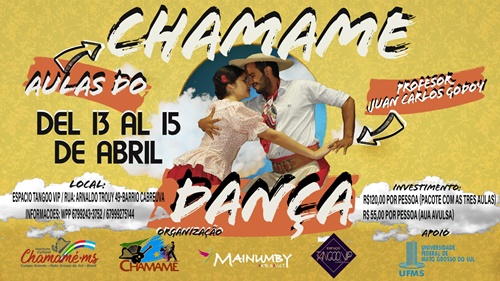 Flyer das aulas de dança Chamamé Correntino